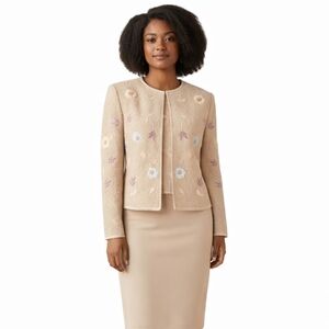 Adrianna Papell Evenings Embroidered 3-Piece Skirt Suit 12P
